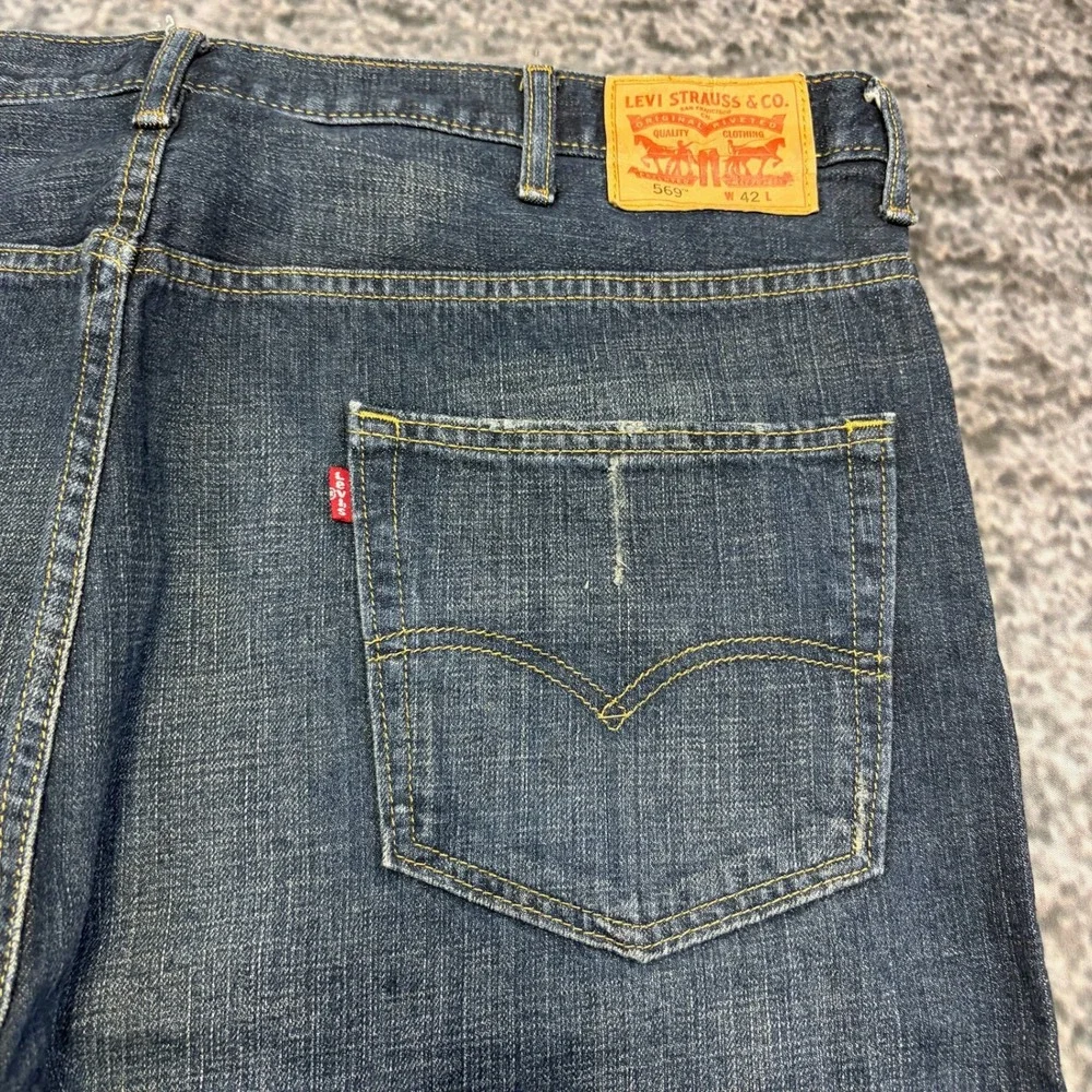 Levi's 569 Jorts Mens 42 Blue Baggy Wide Leg Grunge Skater Denim Shorts